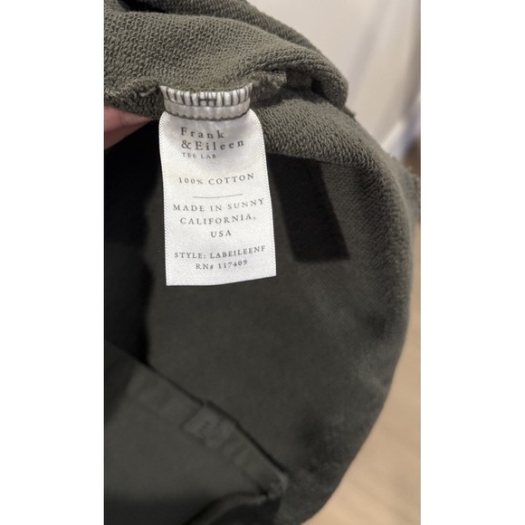 Frank & Eileen Sweatshirt Button up Triple Fleece rosemary thyme Green Size M - Picture 4 of 5